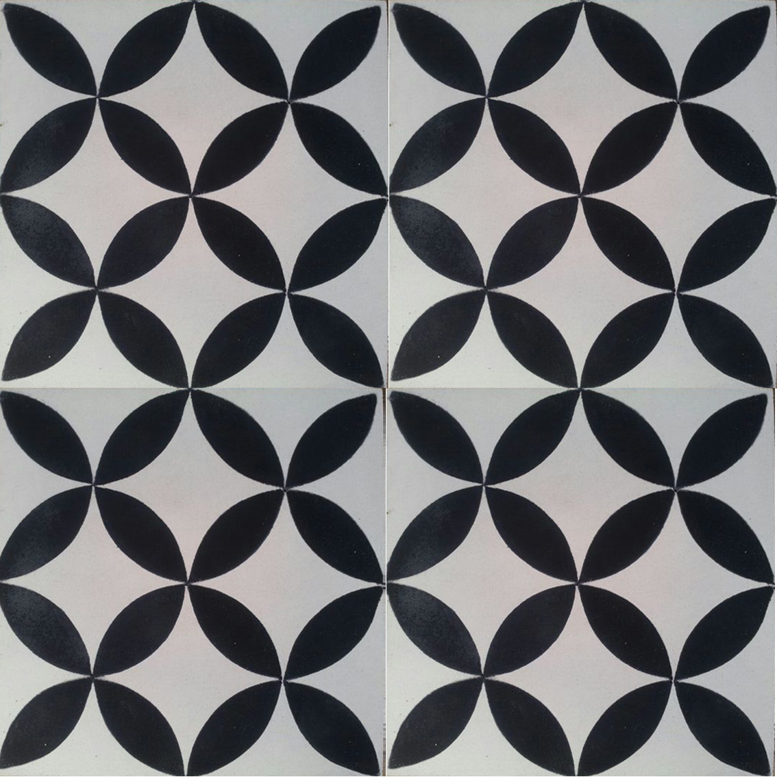 Petals Black Encaustic Tile  20cm*20cm*1.5cm